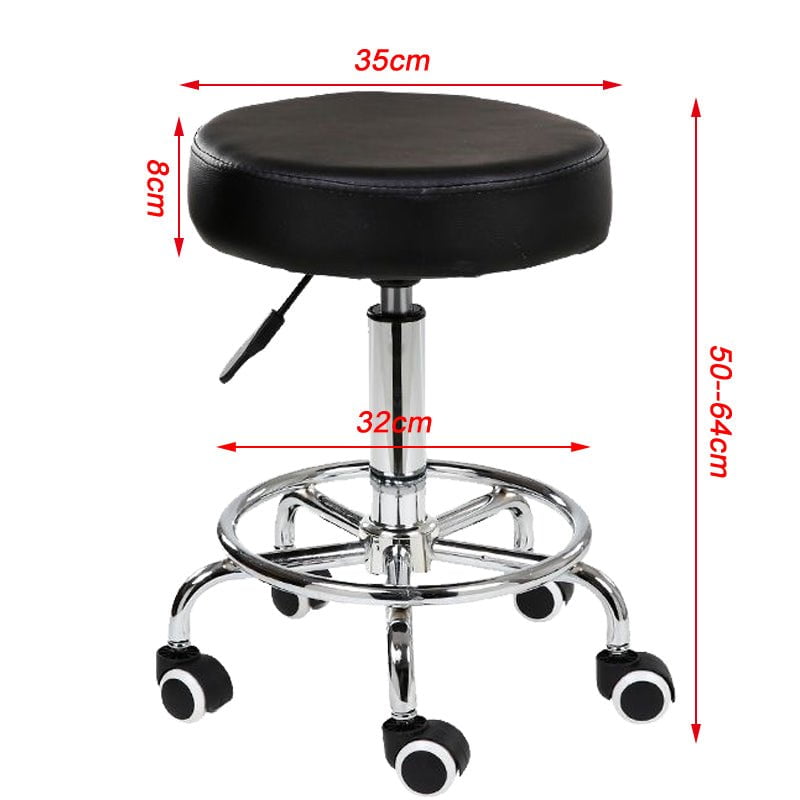 Salon Chair Bar Swivel Stool Office Roller Wheels Portable Height Adjust Leather BS8401 Payday Deals