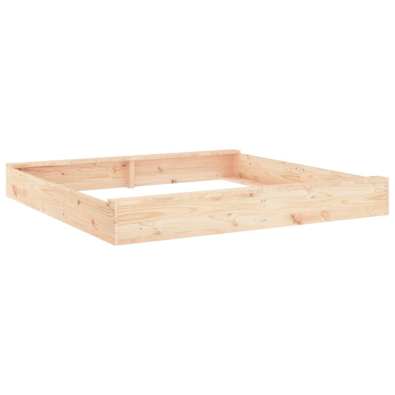 Sandbox with Seats Square Solid Wood Pine Payday Deals