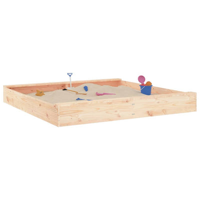 Sandbox with Seats Square Solid Wood Pine Payday Deals