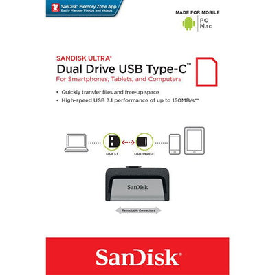 SanDisk 256GB Dual  USB 3.1 Type-C Flash Drive -SDDDC2-256G Payday Deals