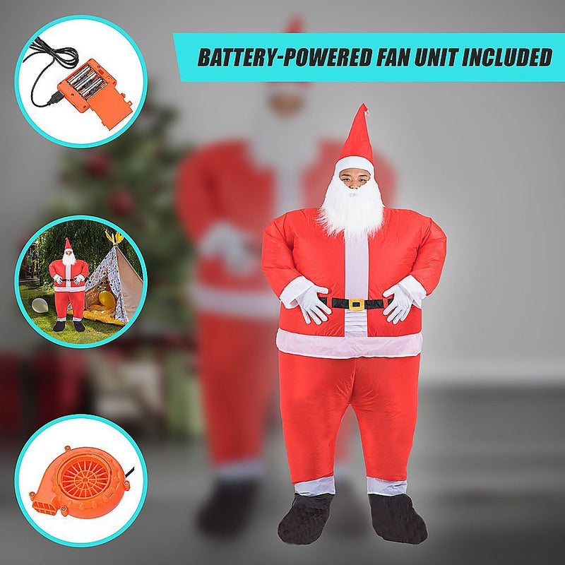 SANTA Fancy Dress Inflatable Suit -Fan Operated Costume Payday Deals