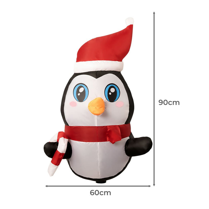 Santaco Christmas Inflatable Lighted 0.9M Xmas Penguin Garden Outdoor Decoration Payday Deals