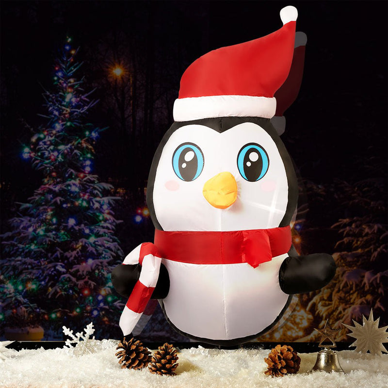 Santaco Christmas Inflatable Lighted 0.9M Xmas Penguin Garden Outdoor Decoration Payday Deals