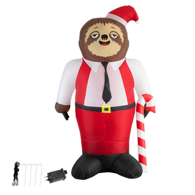 Santaco Christmas Inflatable Sloth 1.8M Xmas Party Decoration LED Lights Outdoor