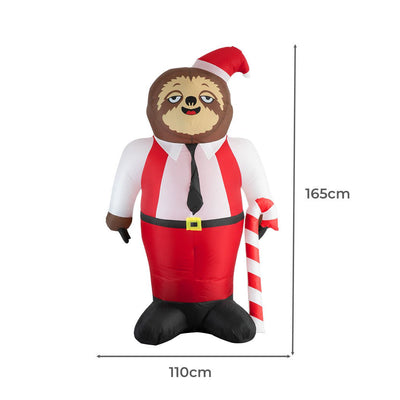 Santaco Christmas Inflatable Sloth 1.8M Xmas Party Decoration LED Lights Outdoor Payday Deals