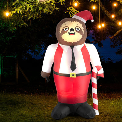 Santaco Christmas Inflatable Sloth 1.8M Xmas Party Decoration LED Lights Outdoor Payday Deals
