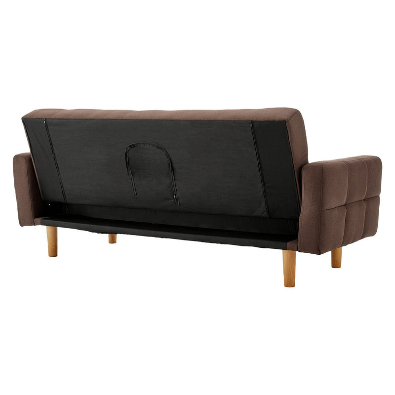 Sarantino 3-Seater Fabric Sofa Bed Futon - Brown Payday Deals