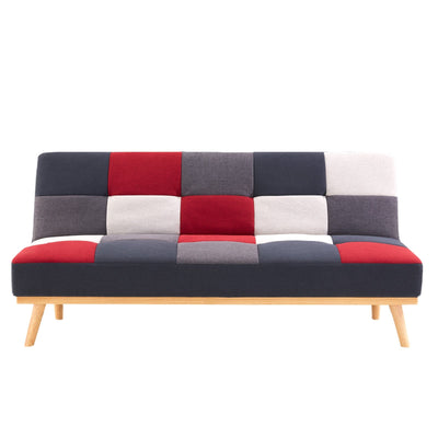 Sarantino 3 Seater Modular Linen Fabric Wood Sofa Bed Couch - Multi-colour Payday Deals