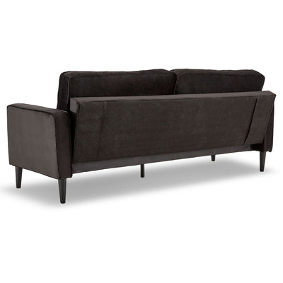 Sarantino Faux Velvet Sofa Bed Couch Furniture Lounge Suite - Black Payday Deals