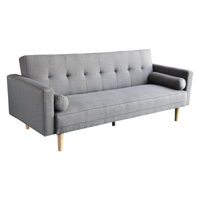Sarantino Madison Sofa Bed Lounge Couch Futon Furniture Home Light Grey Linen Suite Payday Deals