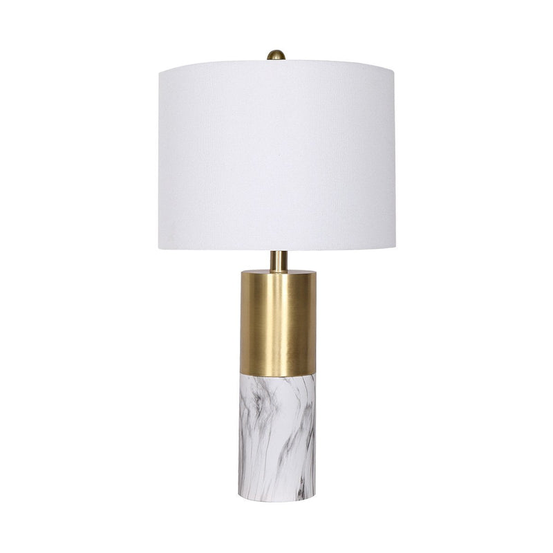 Sarantino Metal And Marble Table Lamp - White Payday Deals