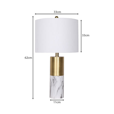 Sarantino Metal And Marble Table Lamp - White Payday Deals