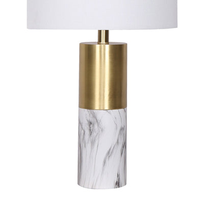 Sarantino Metal And Marble Table Lamp - White Payday Deals