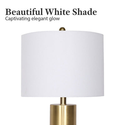 Sarantino Metal And Marble Table Lamp - White Payday Deals