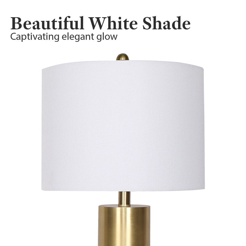 Sarantino Metal And Marble Table Lamp - White Payday Deals