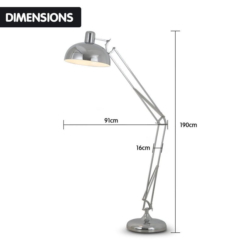 Sarantino Metal Architect Floor Lamp Shade Adjustable Height - Chrome Payday Deals