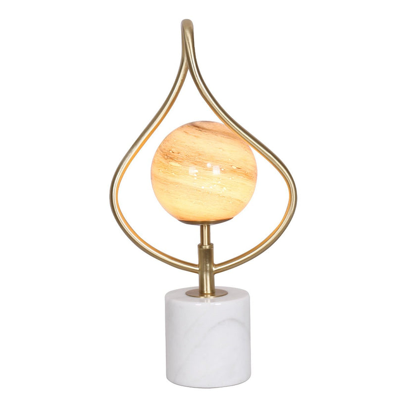 Sarantino Sculptural Orange Glass Table Lamp With White Marble Base Payday Deals