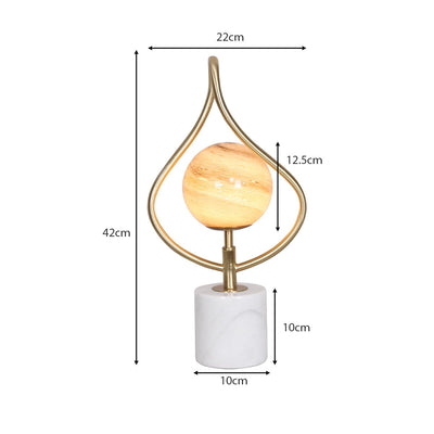 Sarantino Sculptural Orange Glass Table Lamp With White Marble Base Payday Deals