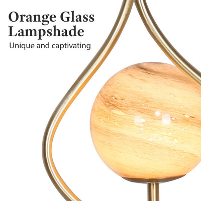 Sarantino Sculptural Orange Glass Table Lamp With White Marble Base Payday Deals