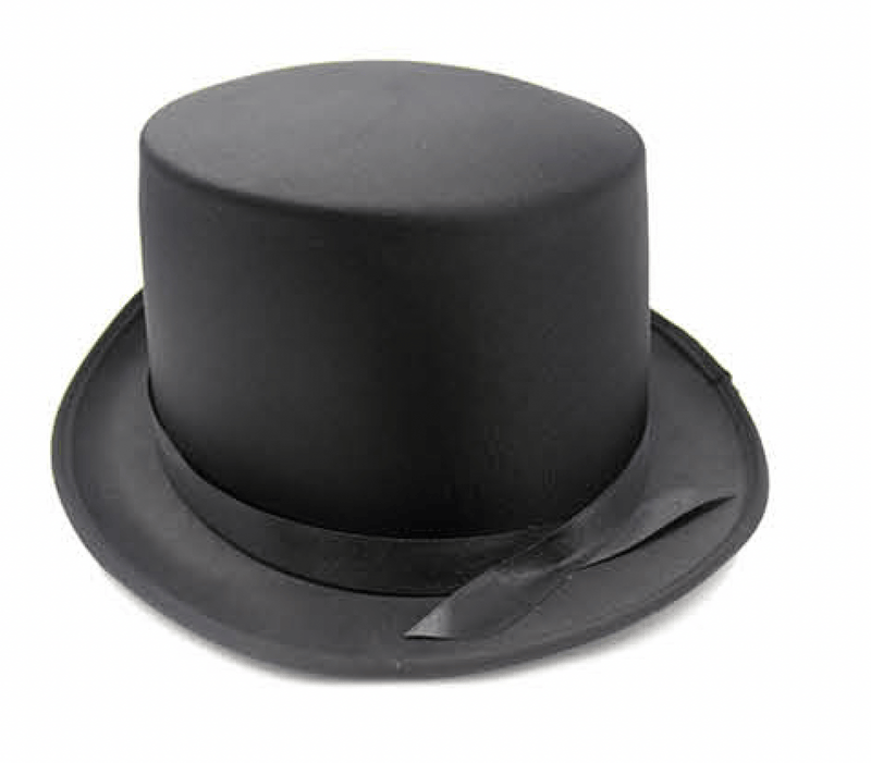 SATIN TOP HAT Costume Party Cap Fancy Dress Trilby Fedora One Size - Black Payday Deals