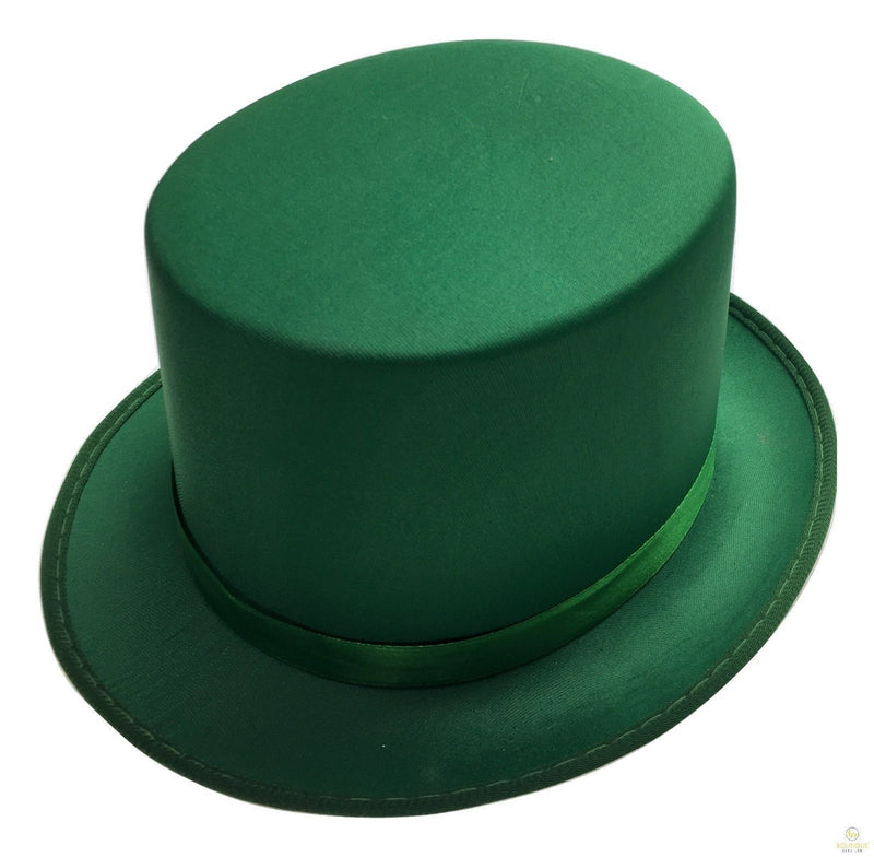 SATIN TOP HAT Costume Party Cap Fancy Dress Trilby Fedora One Size - Green Payday Deals