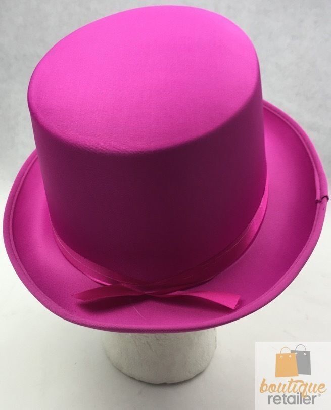 SATIN TOP HAT Costume Party Cap Fancy Dress Trilby Fedora One Size - Hot Pink Payday Deals