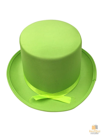 SATIN TOP HAT Costume Party Cap Fancy Dress Trilby Fedora One Size - Light Green Payday Deals