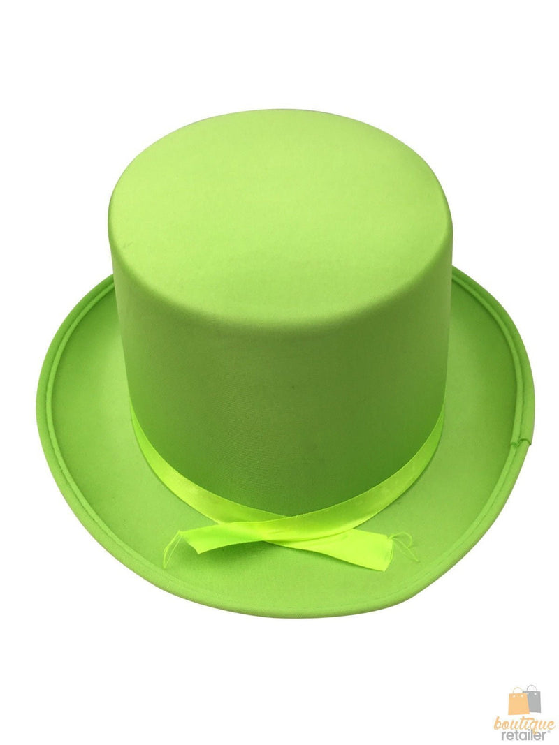 SATIN TOP HAT Costume Party Cap Fancy Dress Trilby Fedora One Size - Light Green Payday Deals