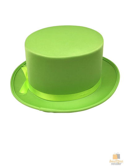 SATIN TOP HAT Costume Party Cap Fancy Dress Trilby Fedora One Size - Light Green Payday Deals