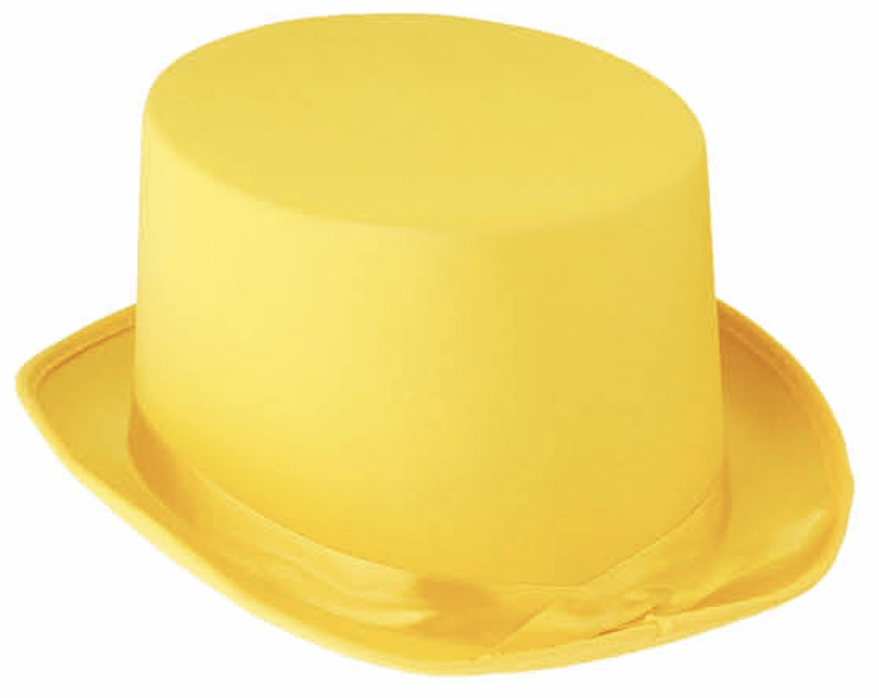 SATIN TOP HAT Costume Party Cap Fancy Dress Trilby Fedora One Size - Yellow Payday Deals