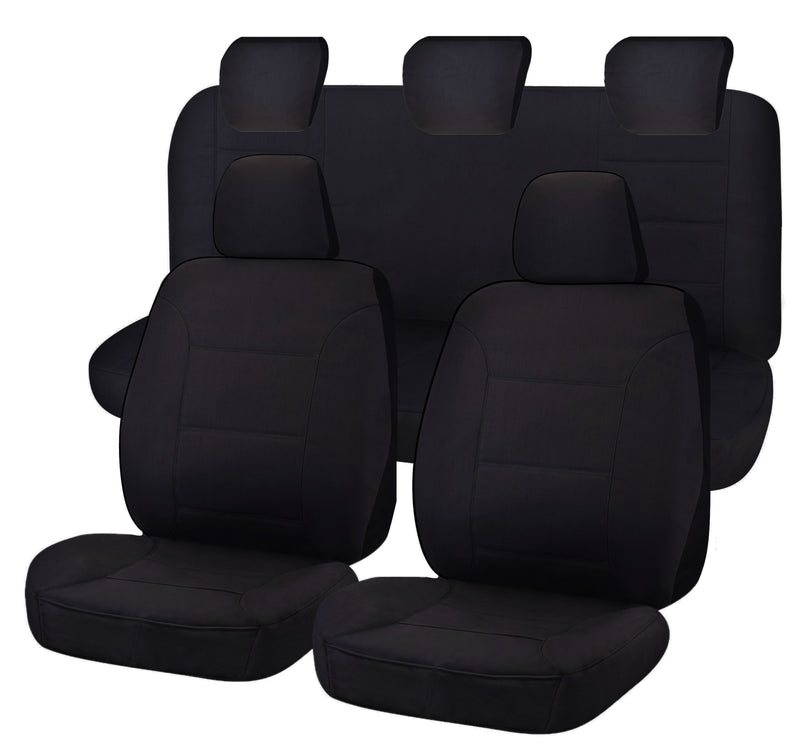 Seat Covers for FORD RANGER PX SERIES 10/2011 - 2015 DUAL CAB FRONT FR BLACK CHALLENGER Payday Deals