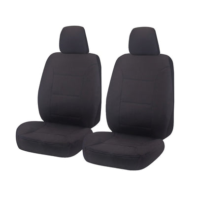 Seat Covers for MITSUBISHI TRITON MQ SERIES 01/2015 - ON DUAL / CLUB CAB UTILITY FRONT 2X BUCKETS CHARCOAL CHALLENGER