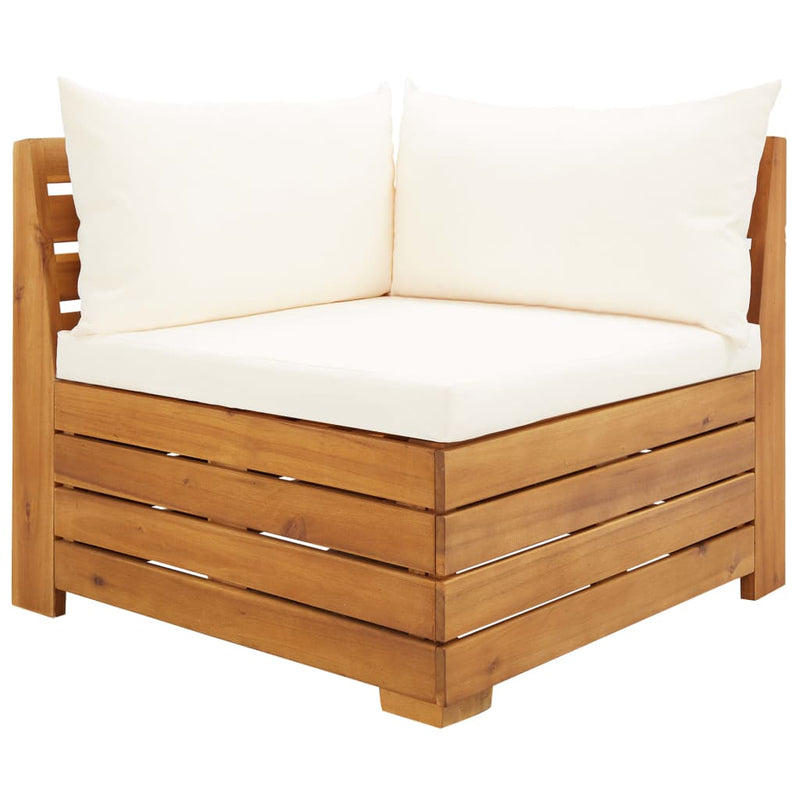 Sectional Corner Sofa 1 pc with Cushions Solid Acacia Wood Payday Deals