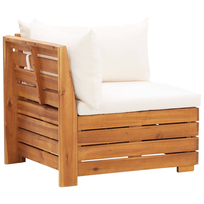 Sectional Corner Sofa 1 pc with Cushions Solid Acacia Wood Payday Deals