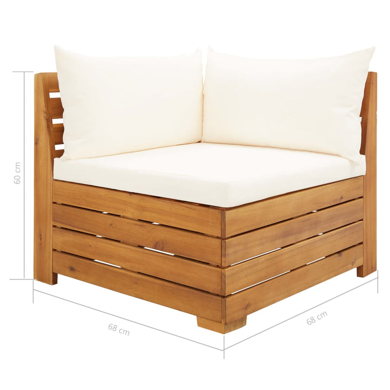 Sectional Corner Sofa 1 pc with Cushions Solid Acacia Wood Payday Deals