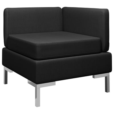 Sectional Corner Sofa with Cushion Fabric Black