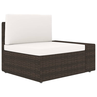 Sectional Corner Sofa with Left Armrest Poly Rattan Brown Payday Deals