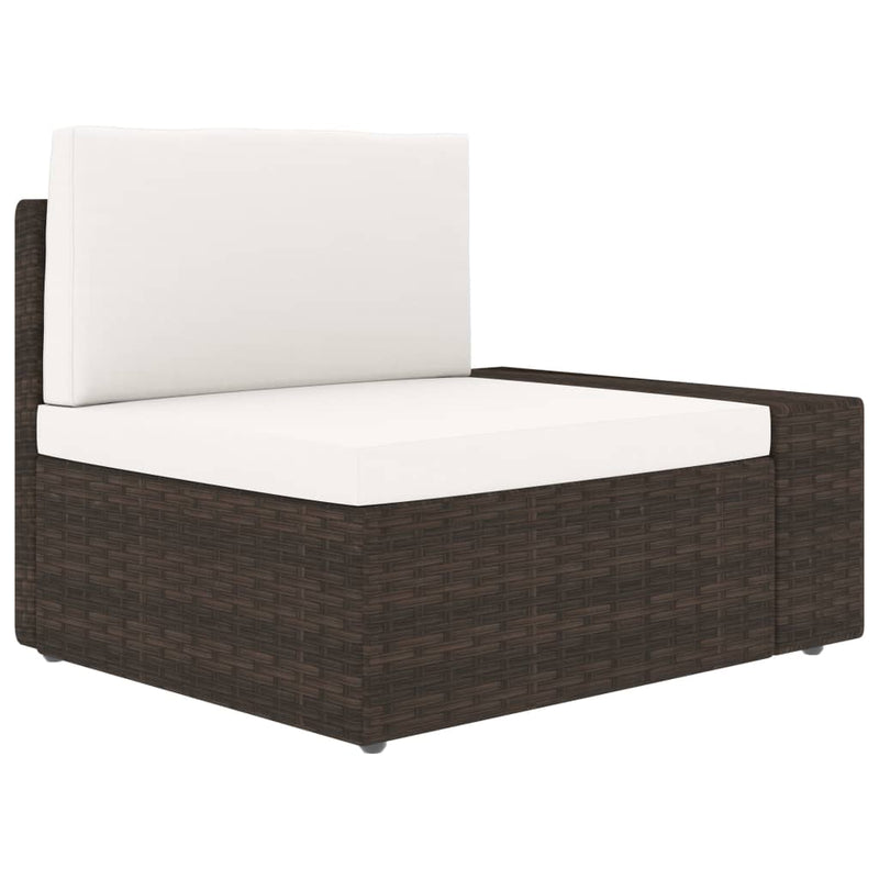 Sectional Corner Sofa with Left Armrest Poly Rattan Brown Payday Deals