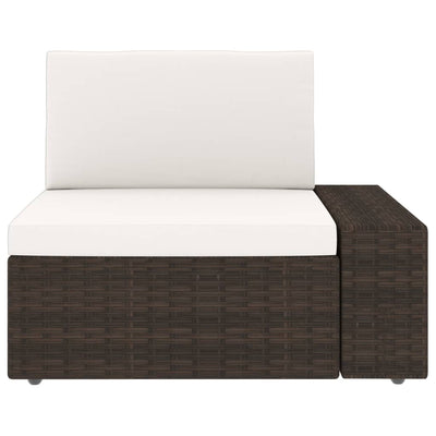 Sectional Corner Sofa with Left Armrest Poly Rattan Brown Payday Deals
