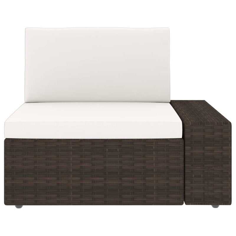 Sectional Corner Sofa with Left Armrest Poly Rattan Brown Payday Deals