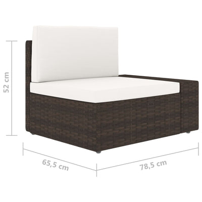 Sectional Corner Sofa with Left Armrest Poly Rattan Brown Payday Deals