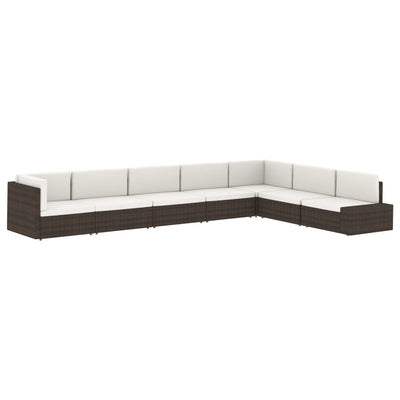 Sectional Corner Sofa with Left Armrest Poly Rattan Brown Payday Deals