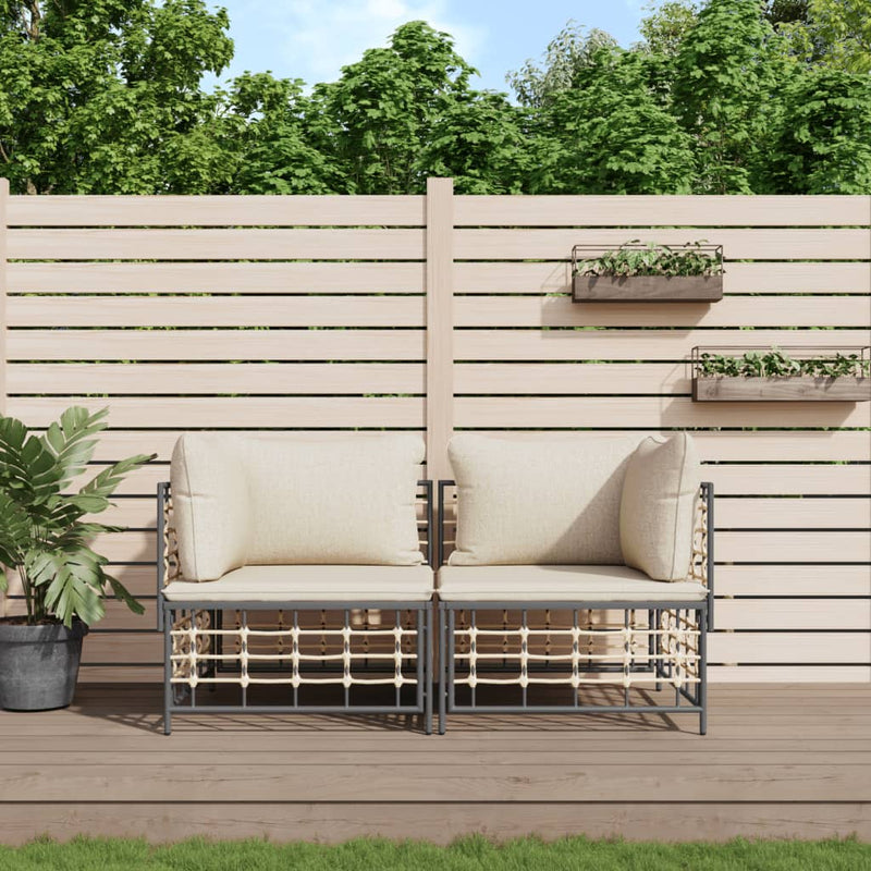 Sectional Corner Sofas with Cushions 2 pcs Poly Rattan Payday Deals