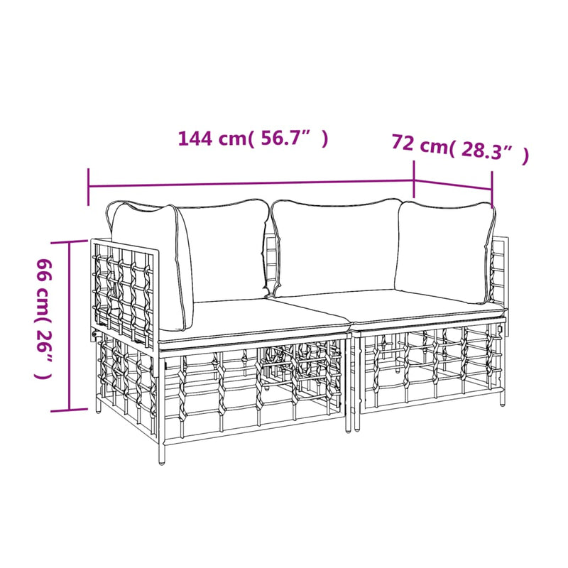 Sectional Corner Sofas with Cushions 2 pcs Poly Rattan Payday Deals