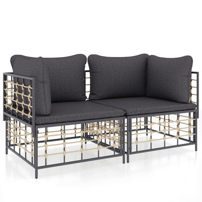Sectional Corner Sofas with Cushions 2 pcs Poly Rattan Payday Deals