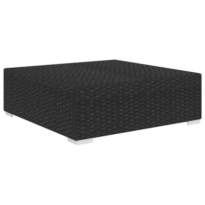 Sectional Footrest 1 pc with Cushion Poly Rattan Black Payday Deals