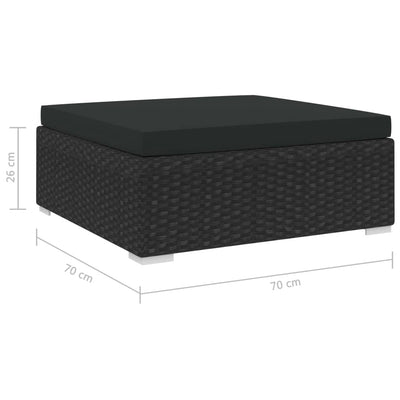 Sectional Footrest 1 pc with Cushion Poly Rattan Black Payday Deals