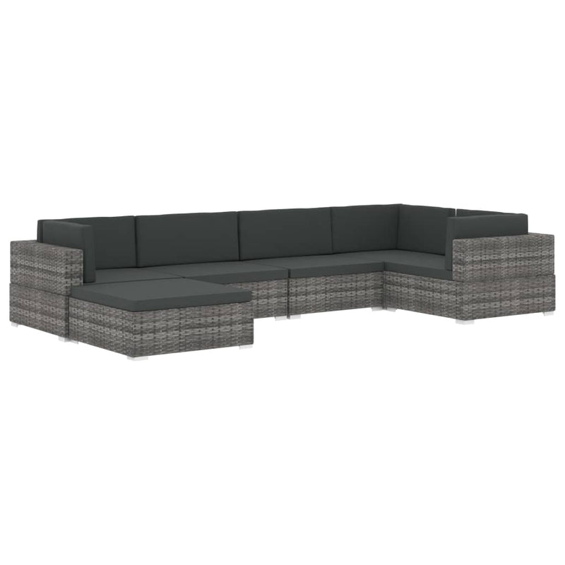 Sectional Footrest 1 pc with Cushion Poly Rattan Black Payday Deals