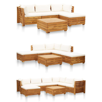Sectional Footrest 1 pc with Cushion Solid Acacia Wood Payday Deals