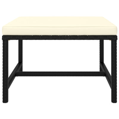 Sectional Footrest with Cushion Black Poly Rattan Payday Deals